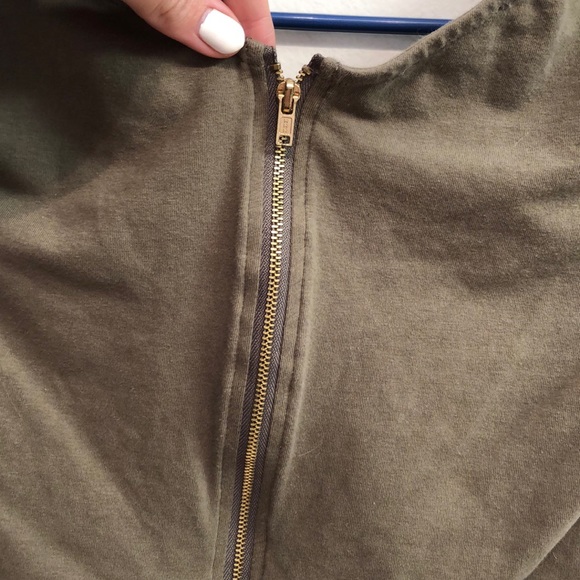 Charlotte Russe ZIP UP Back Olive&Gold Crop Size S - Picture 5 of 5